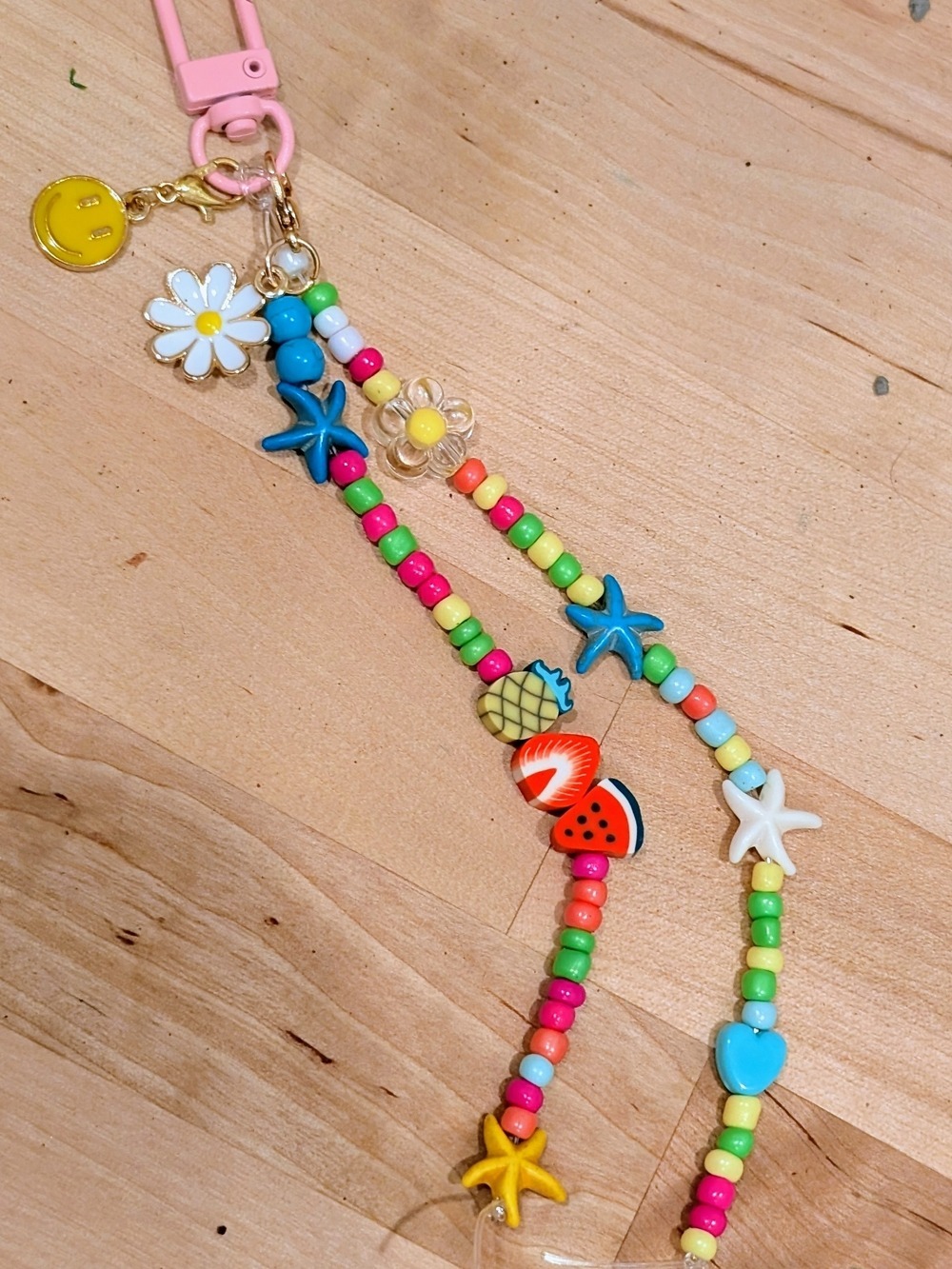 Colorful Beaded Keychain Bag Charm - Picture 2 of 3
